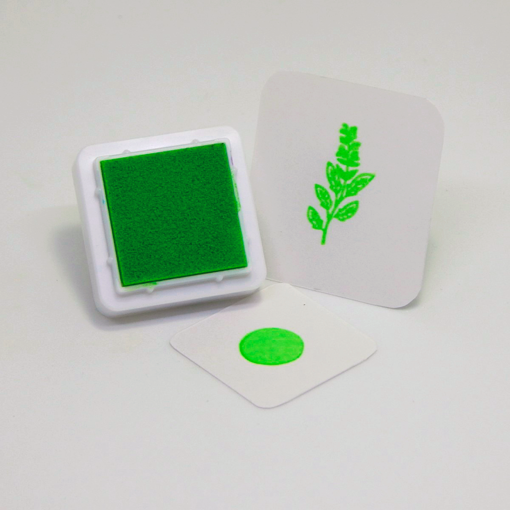 Almohadilla con tinta verde claro 3x3 cm