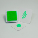 Almohadilla con tinta verde fluor 3x3 cm