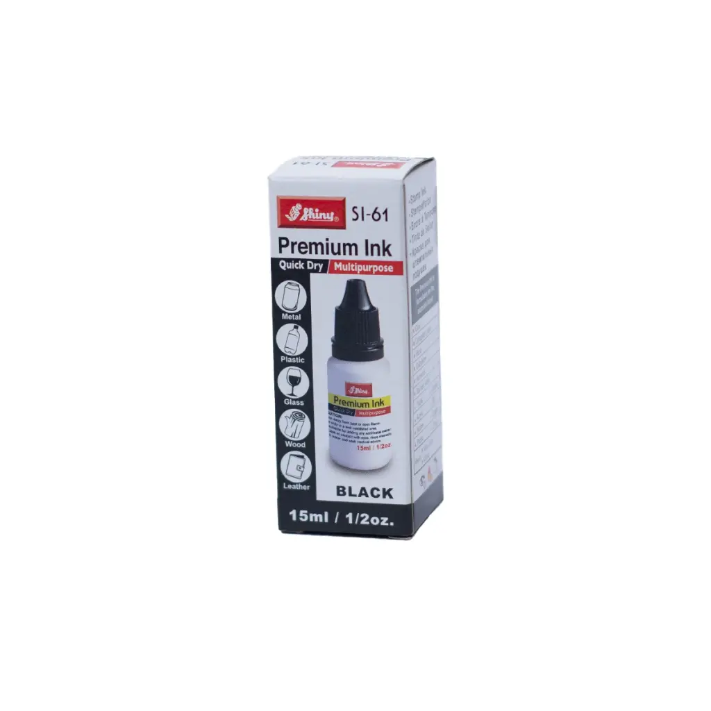 Tinta para sellos 15 ml - negro - indeleble