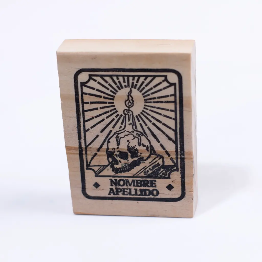 Exlibris personalizado cráneo vela