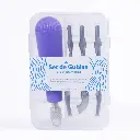 Set de gubias lila para linóleo y goma con estuche