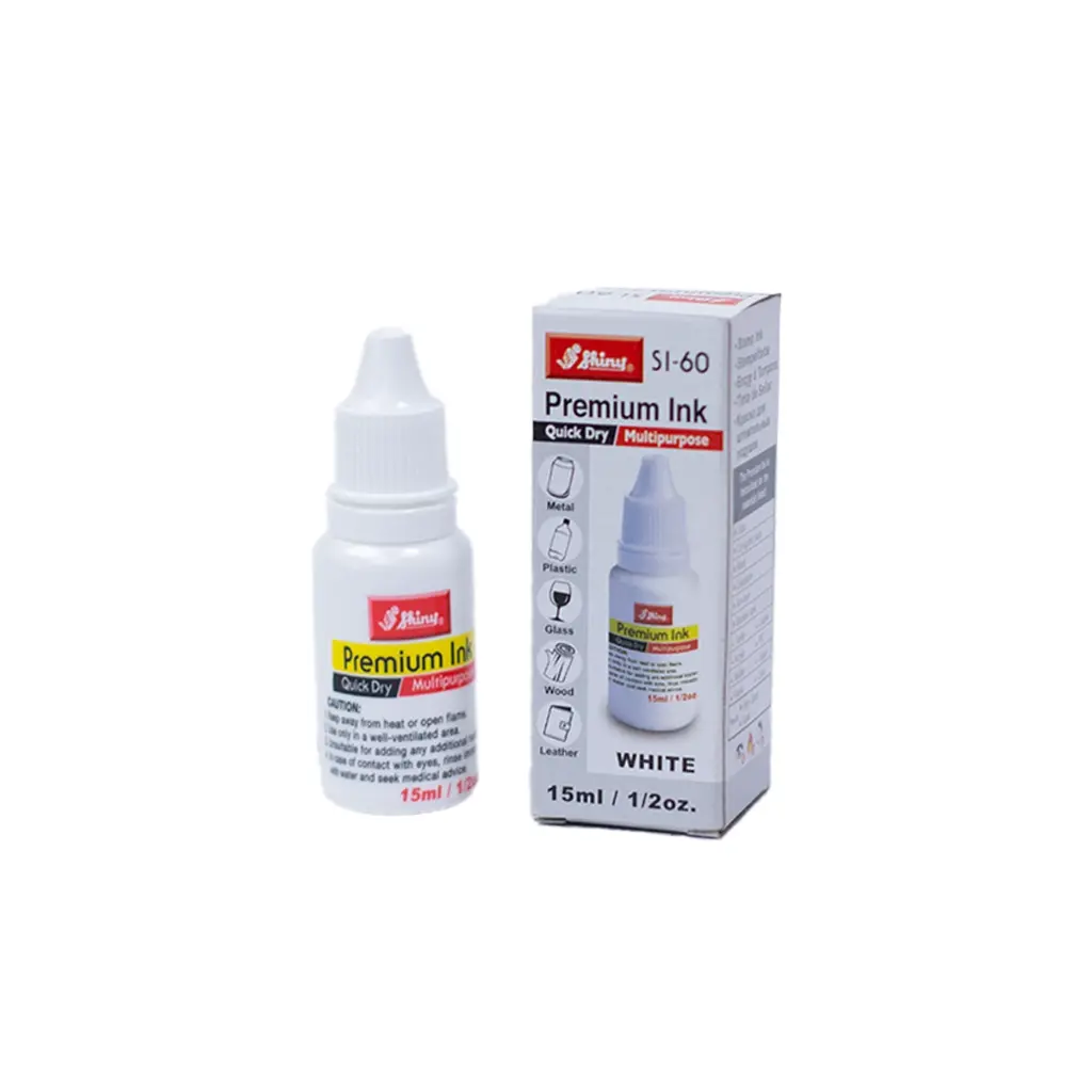 Tinta para sellos 15 ml - Blanco - indeleble